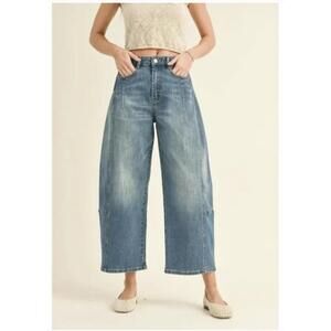 Miou Muse Barrel Jeans Size Small Denim Pants - Light Blue Washed